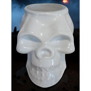 Ceramic Glass White Halloween Candleholder
